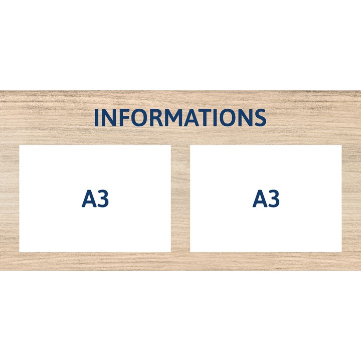 Panneau clip d'informations 2 x A3 paysage