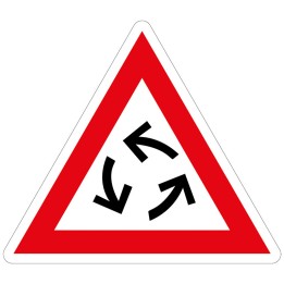 Panneau de signalisation de carrefour à sens giratoire