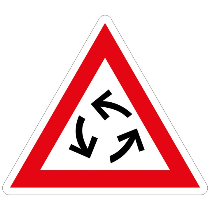 Panneau de signalisation de carrefour à sens giratoire