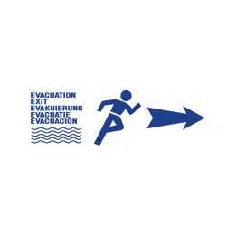 Sens d'évacuation Inondation rétro-réfléchissant - flèche vers la droite