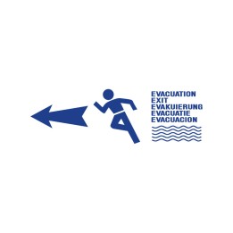 Sens d'évacuation Inondation rétro-réfléchissant - flèche gauche