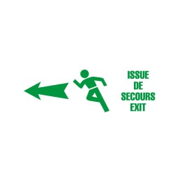 Sens d'évacuation Issue de secours rétro-réfléchissant - Flèche gauche
