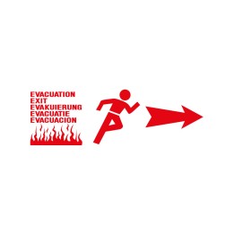 Fire evacuation direction retro-reflective