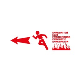 Fire evacuation direction retro-reflective