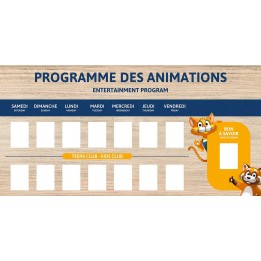 Entertainment programme on dibond
