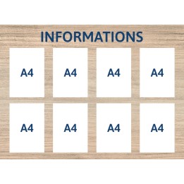 Panneau clip d'informations 8 x A4 portrait
