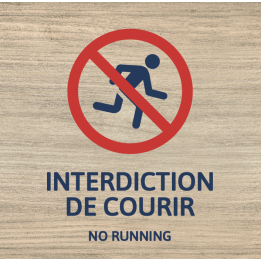 Panneau Interdiction de courir