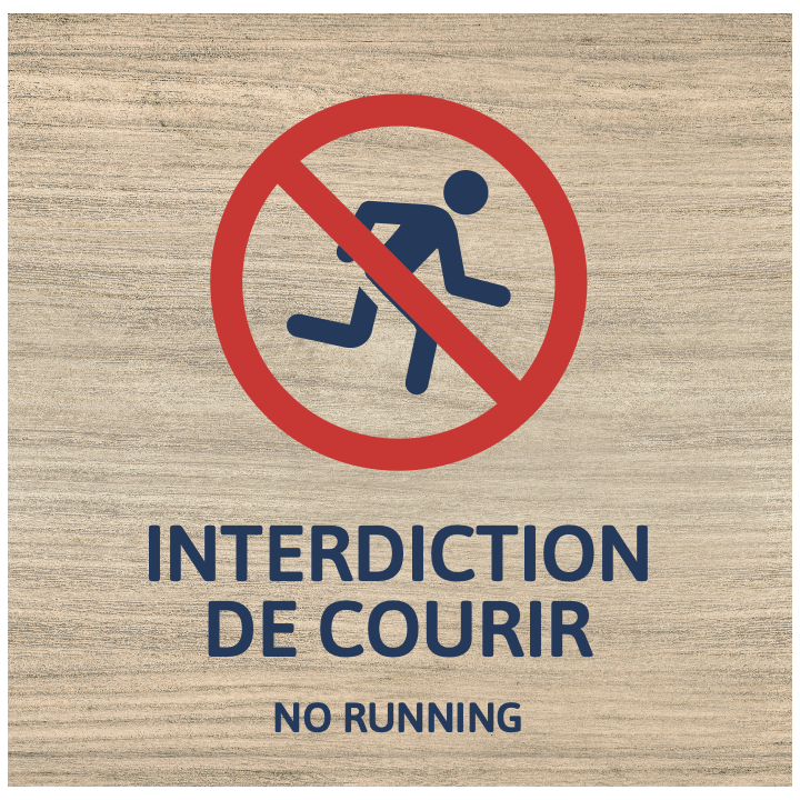 Panneau Interdiction de courir