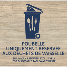 Panneau Poubelle déchets de vaisselle