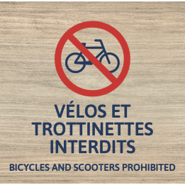 Panneau Vélos et trottinettes interdits