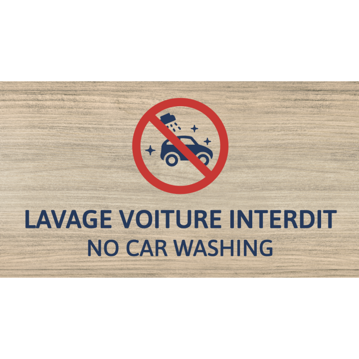 Panneau Lavage des véhicules interdit