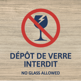 Panneau Dépôt de verre interdit