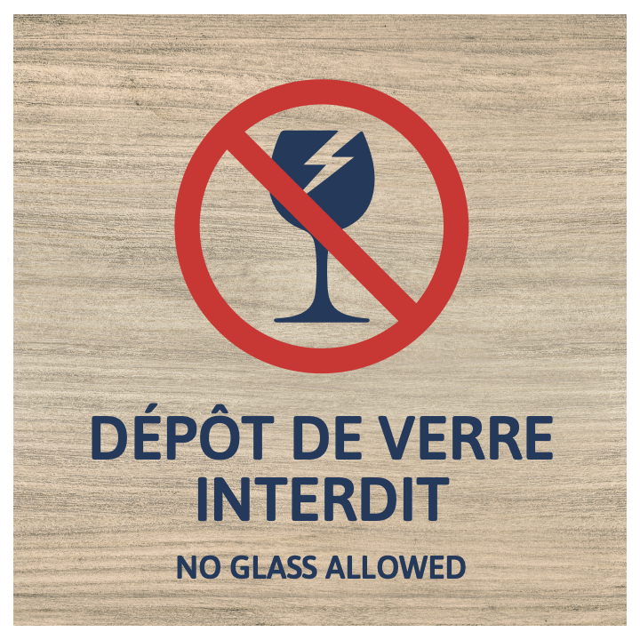 Panneau Dépôt de verre interdit