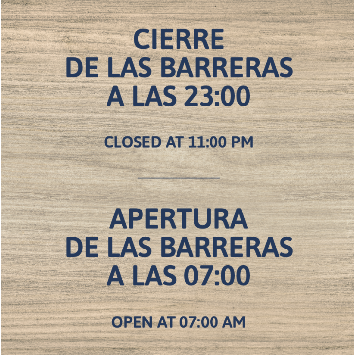 Barrier opening hours