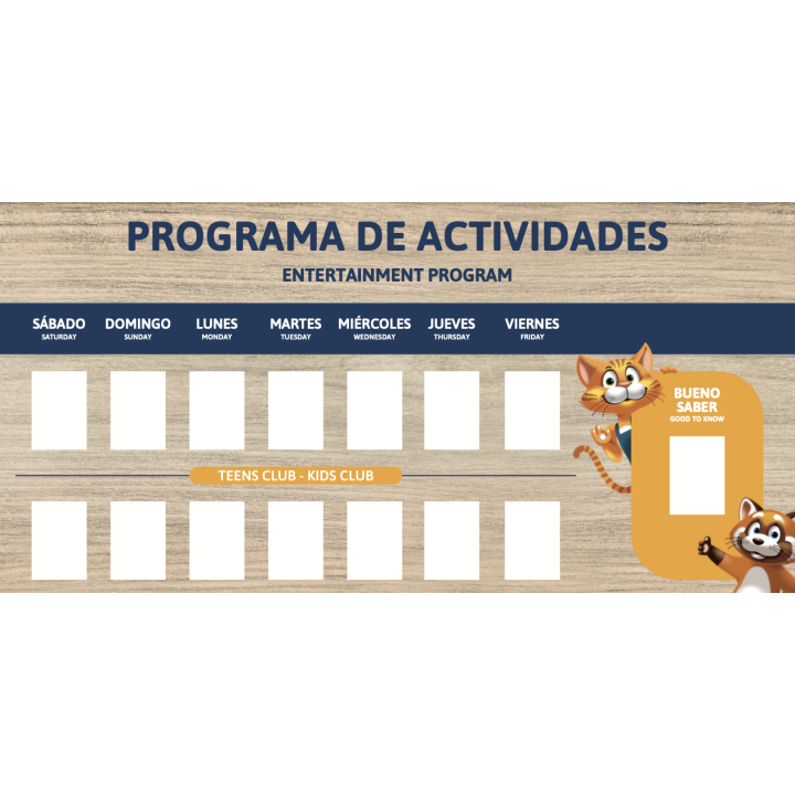Programme des animations en dibond