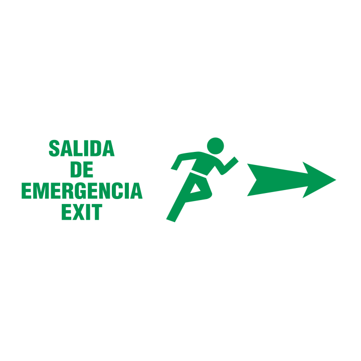 Emergency exit evacuation direction retro-reflective
