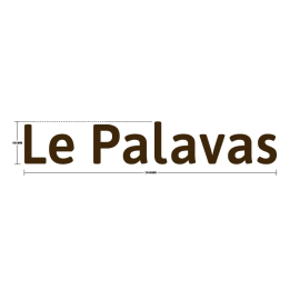 Nombre del camping en letras recortadas